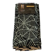 Cynthia Rowley Halloween Fabric Napkins Glow In The Dark 18&quot; Set of 6 Webs NEW - £26.08 GBP
