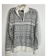 Gray and white geometric pattern men’s sweater size Large - $170.99 MXN