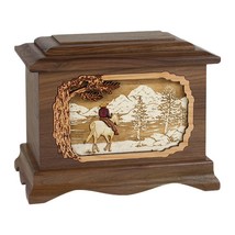 Walnut Cowboy by the River Ambassador Wood Cremation Urn - £316.34 GBP