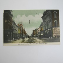 Antique Richmond Indiana Postcard Main Street Looking West From 9th UNPOSTED - £7.91 GBP