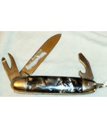 Grey Pearlized Pocket Knife Tool Germany Forged Steel - $13.75