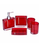 5-Piece Red Acrylic Bathroom Accessories Set - €76,84 EUR