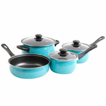 Gibson Home Casselman 7 piece Cookware Set in Turquoise - £42.73 GBP