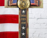 Patriotic United States Army Medallion Flags And Stars Memorial Standing... - $28.99