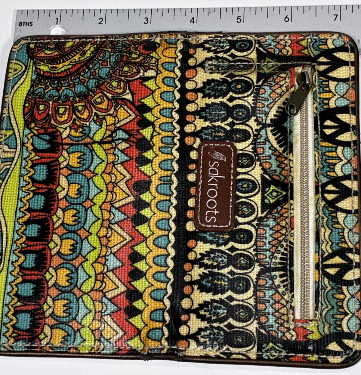 Sakroots Wallet Clutch Peace Double Zipper Multicolor Embroidery Trim Boho Bird Item image 11