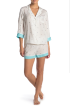 Betsey Johnson Bride Notch Collar Stain Pajama Top, White-Blue, M - £11.86 GBP