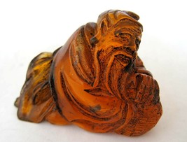 Vintage Japanese  amber netsuke - A SAGE Sleeps with Wine Barrel,SIGNED - £27.14 GBP