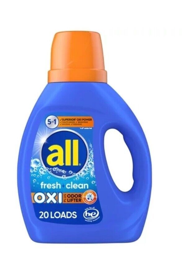 Primary image for all Fresh & Clean Laundry Detergent, Oxi Plus Odor Lifter, 36 Fl. Oz.