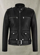 100% Soft Lambskin Leather Causal New Men&#39;s Black Jacket Slim Fit Wear J... - $2,143.75 MXN+