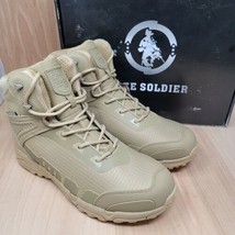 FREE SOLDIER Men&#39;s Tactical Boots Size 11 M Lightweight Combat Boots Beige - $68.87