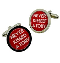 Unique Never Kissed A Tory Cufflinks Handmade Election Anti Tory Tories Out - £11.35 GBP