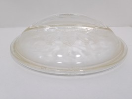 Depression Glass Round Lid Embossed Leaf  Grab Handle Design Marked H21G - $49.99