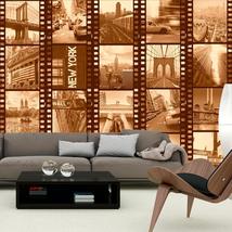 Repeating Wallpaper Roll - New York - Collage Sepia - 32.8&#39;L x 19.7&quot;W - £51.95 GBP+