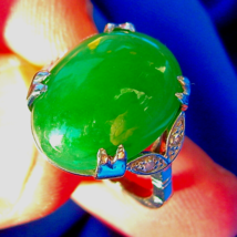 Earth mined Green Jade Antique Engagement Ring Art Deco Diamond Setting ... - $157,410.00