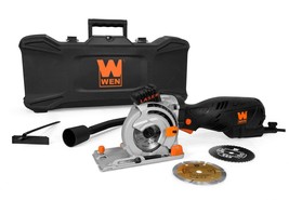 WEN 3620 5A 3-1/2&quot; Plunge Cut Compact Circular Saw w/ Laser, Case, and 3... - £94.38 GBP