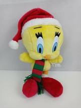 1998 Play By Play Warner Bro Looney Tunes Tweety In Santa Hat & Scarf 12" Plush - $19.39