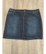 Baccini Denim Skirt Straight Stretch Thick Embroidered - 20W - £10.91 GBP