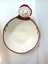 NEW~ Snowman 13&quot; Serving Bowl Christmas Holiday St. Nicholas Square Yuletide - £14.18 GBP