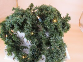 Vintage 6 ft Pre-Lit Artificial Green Christmas Garland Clear Lights - £10.69 GBP