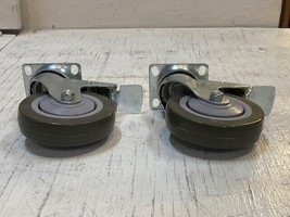 2 Pack of Equiptment Plate Casters with 4in Polyurethane Wheels (2 Quant... - £22.38 GBP