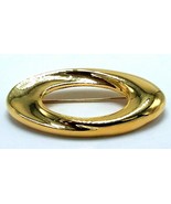 Vintage Napier Signed Gold Tone Oval Swirl Pin Brooch 2&quot; x 1 1/8&quot; - $168.40 MXN