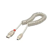 LINDY 2m USB 2.0 Coiled Cable Type A to mini B Transparent  - $20.00