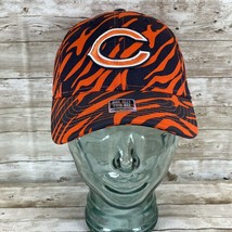 Chicago Bears Reebok Hat Navy Blue Orange Zebra Print NFL Stretch Fit - £19.34 GBP