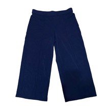 J. Jill Wearever Collection Navy Blue High Rise Wide Leg Crop Pull-On Pants SP - $32.47