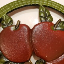 Vintage Wrought Iron Trivet, Apple Decor for Kitchen, Hand Painted Trivet image 3