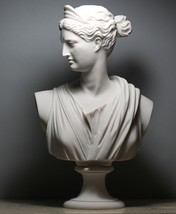 ARTEMIS DIANA Bust Head Greek Roman Goddess Statue Sculpture Cast Marble 11.8in - £88.98 GBP