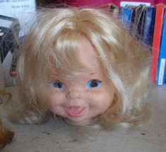 Vintage 1970 Mattel Blonde Girl Doll Head 4 3/4" Tall - $21.78