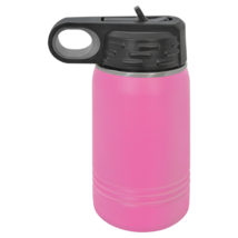Pink 12oz Double Wall Insulated Stainless Steel Sport Bottle  w/ Flip To... - £13.82 GBP