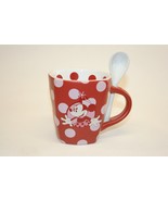 Disney Minnie Mouse Red &amp; White Polka Dot Coffee Mug &amp; Spoon Set Disney ... - £13.37 GBP