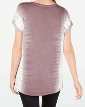 allbrand365 designer Womens Activewear Wavy Tie Dyed T-Shirt Violet Stone S - $26.98
