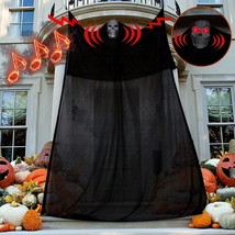 13.94Ft Halloween Ghost Hanging Activated Decorations With Led Light-Up Red Eyes - £25.30 GBP