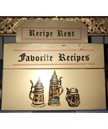 Vintage RECIPE BOX MCM Early American Colonial 1970s Metal FLIP UP CARD ... - $513.18 MXN