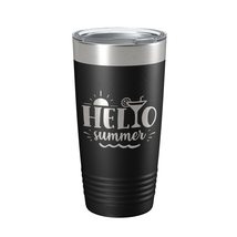 Hello Summer Tumbler Travel Mug Insulated Laser Engraved Coffee Cup 20 oz - £23.91 GBP