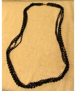 Antique Victorian 46&quot; Black Four Strand Mourning Necklace  - $206.73 CAD