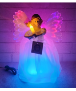 Mr. Christmas Animated Fiber Optic Angel Tree Topper Tabletop Color Chan... - $39.99