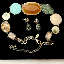 AXP Matched Stone Necklace &amp; Earrings. - £30.07 GBP