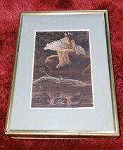 VTG Metal Picture Frame Heritage Publishers Native American Girl Wolf Card - $126.08 MXN