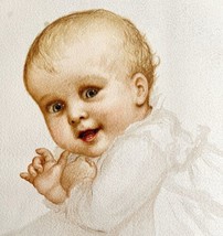 Adorable Baby Lithograph 1888 Victorian Art Print Ida Waugh Ideal Heads #4 LGBIN - £52.34 GBP