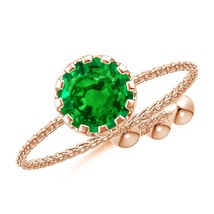 ANGARA Lab-Grown Ct 0.75 Emerald Solitaire Bolo Ring in 14K Solid Gold - £559.31 GBP