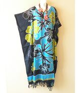 KD343 Flowers Batik Women Batwing VNeck Kaftan Dolman Women Abaya Dress ... - $29.90