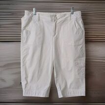 Coldwater Creek Women's White Ripstop Calypso Crop Capri Pants Size 16P - $14.84