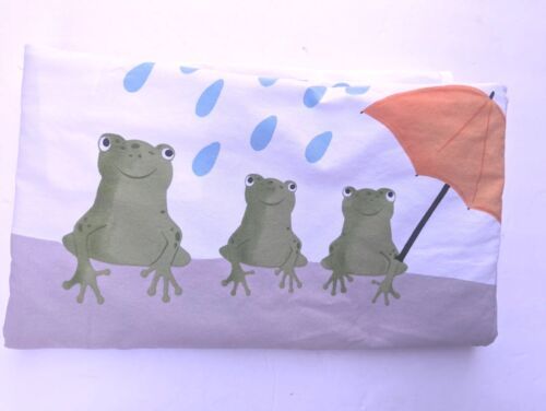 Pottery Barn Kids Shower Curtain Frogs Riding Elephant  Fun Comical Silly Cotton - $37.39