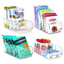 4 Pack Snack Organizer For Pantry, 3 Compartment Plastic Pantry Organizer Bins W - $50.99