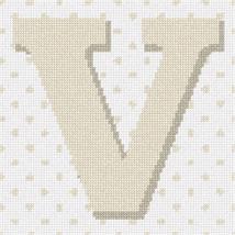 Pepita Needlepoint kit: Polka Dot Letter V Tan, 7&quot; x 7&quot; - $50.00+
