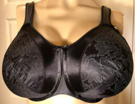 BALI 36DDD Black 36 DDD Satin Tracings 3562 Minimizer Underwire Unlined Bra - £8.24 GBP