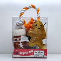 Pet Shoppe Holiday Christmas 10 Piece Gift Set with Rope Handle for Pet Cats - $11.88